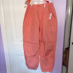 Kids Coral Cargo Pants
